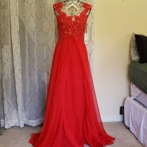 Red Full Length Gown